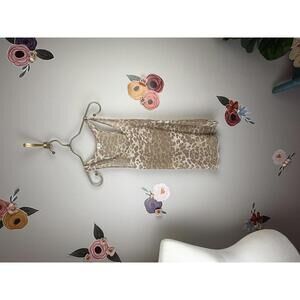 Wilfred by Aritzia 100% Silk Tan & White Cheetah Sleeveless Tank - Size - Small